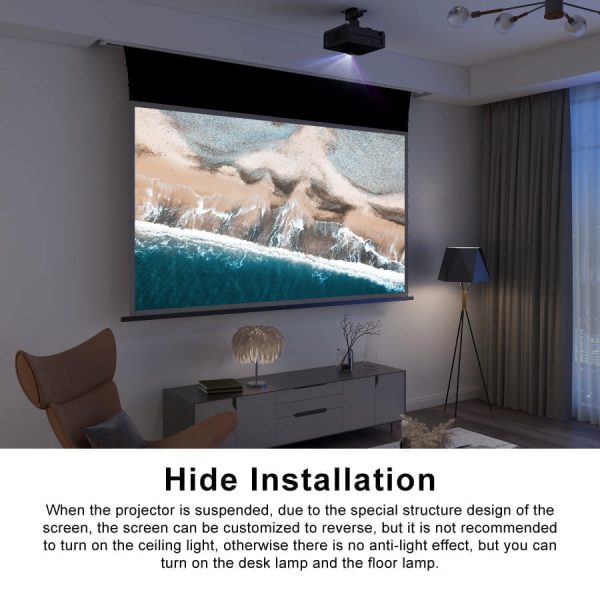 PRO A Slimline Tension Screen With Ultra short Throw Ambient Light Rejecting (For UST ALR Laser Projector Ceiling Mount Suspended)